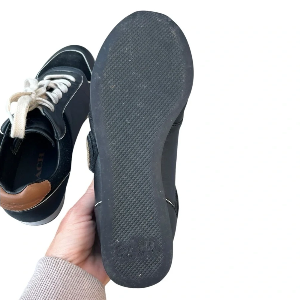 NEW- Coach Rebecca Varsity Black Suede Lace up Sneakers - Picture 12 of 14